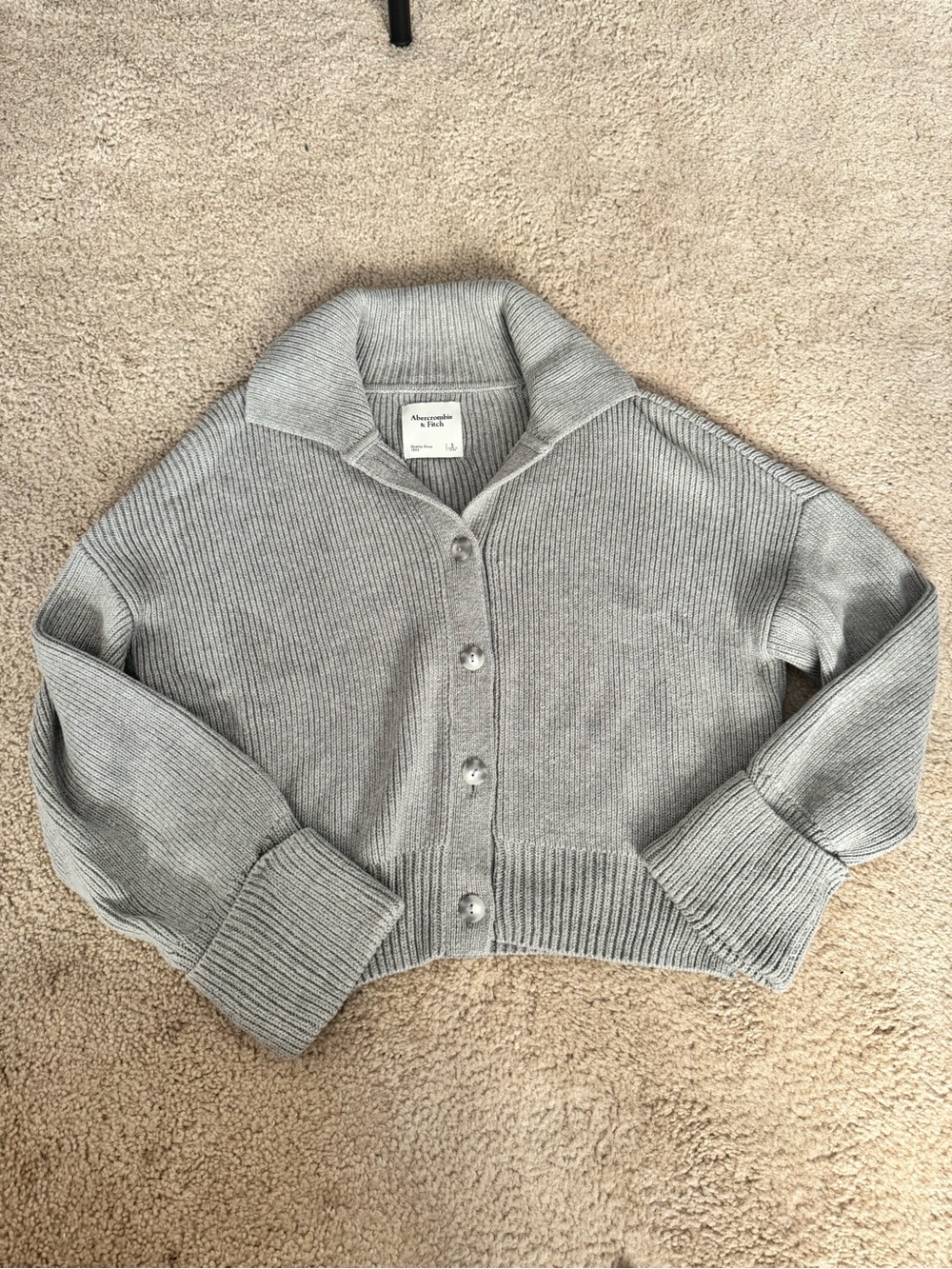 Abercrombie gray collared cardigan - Picture 2 of 4